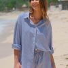 Women's Summer 2 Piece Sets Long Sleeve Button Down Shirts Matching Short Sets Beach Vacation Cruise Outfits 2025