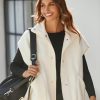 Women's Fleece Vest Casual Sleeveless Button Down Winter Warm Sherpa Jacket with Pockets