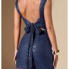 Women's Sequin Open Back Glitter Bodycon Slit Mini Dress Sexy Party Night Dress