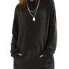 Womens Casual Oversized Long Sleeve Sweater Dress with Pocket Loose Fit Knit Fall Winter Long Pullover Sweater Tunic