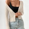 Women's Ribbed Knit Button Down V Neck Lightweight Cropped Cardigan Sweater