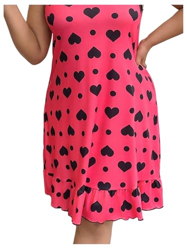 Women's Plus Size Nightgown Sleeveless Ruffle Chemise Slip Dress Spaghetti Strap Nighty