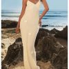 Women's Plunge Neck Backless Low Cut Maxi Dress Rose Floral Wedding Guest Dresses
