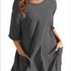 Rompers for Women Casual Short Sleeve Oversized Athletic Workout Reversible Hot Shot Tee Romper Deep Pockets