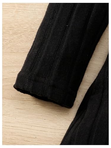 Girl's Casual Sweater Dress Mock Neck Long Sleeve Knitted Midi Dress