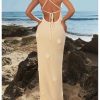 Women's Plunge Neck Backless Low Cut Maxi Dress Rose Floral Wedding Guest Dresses
