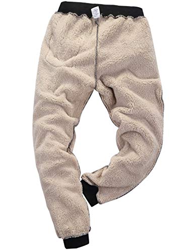 Mens Winter Warm Sherpa Lined Active Thermal Jogger Fleece Sweatpants Pant