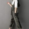 Women's Loose Baggy Denim Wide Leg Drop Crotch Jumpsuit Rompers Overalls