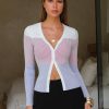 Womens Fall Lightweight Cropped Cardigans Long Sleeve Button Up V Neck Sweater Ribbed Knit Open Front Tops 2025 Trendy