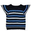 Womens Crochet Sweater Top Short Flutter Sleeve Crew Neck Summer Casual Knit Tank Pullovers