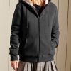 Women's Casual Full Zip Up Sherpa Lined Hoodie Sweatshirt Jacket Coat