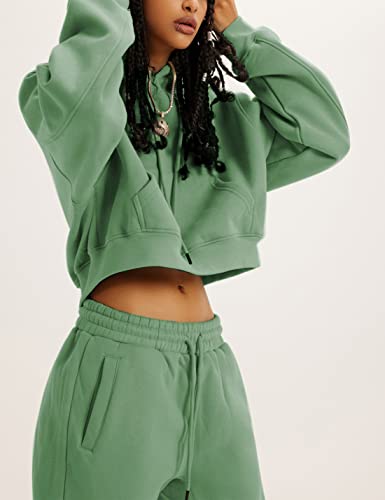 41q85x9brZL.jpg Women's Fleece 2 Piece Outfits Sweatsuits Pullover Hoodie Sweatshirt Jogger Pants Tracksuits Set