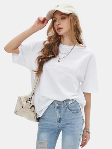 Womens Summer Oversized T Shirts Beach Vacation Outfits 2025 Loose Workout Short Sleeve Tops Y2K Casual Basic Tee