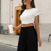 Womens Casual Loose Elastic Drawstring Summer Beach Bermuda Pocketed Shorts
