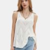 Womens Summer Sleeveless Scoop Neck Knit Sweater Vest Crochet Hollow Out Tank Tops Beach Vacation 2025