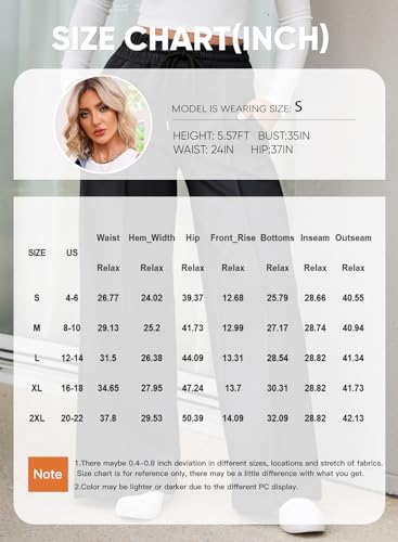 Women's High Waisted Drawstring Waist Wide Leg Sweatpants with Pockets Casual Loose Yoga Pants