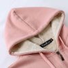 Women's Casual Full Zip Up Sherpa Lined Hoodie Sweatshirt Jacket Coat