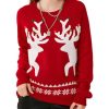 Patterns Reindeer Ugly Christmas Sweater Jumper Pullover Tops