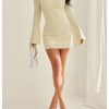 Women's Sexy Boat Neck Backless Mini Dress Bell Sleeve Bodycon Y2k Going Out Short Dress
