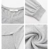 Womens Spring Oversized V Neck Tunic Tops 2025 Casual Long Sleeve Shirts Lightweight Soft Sweater Curved Hem T Shirts