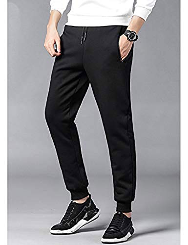 Mens Winter Warm Sherpa Lined Active Thermal Jogger Fleece Sweatpants Pant