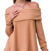 Womens Long Sleeve Off Shoulder Shirts Fall Loose Casual Oversized Going Out Tops Outfits 2025 Trendy Clothes