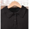 Girl's Ribbed Long Sleeve PU Leather Patchwork Belted A Line Flowy Skater Dress