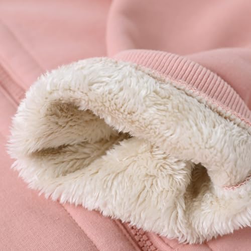 Women's Casual Full Zip Up Sherpa Lined Hoodie Sweatshirt Jacket Coat