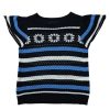 Womens Crochet Sweater Top Short Flutter Sleeve Crew Neck Summer Casual Knit Tank Pullovers