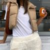 Women's Cropped Puffer Vest Zip Up Stand Collar Sleeveless Outerwear with Pockets