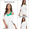 Women's Casual Oversized V Neck T-Shirts Tops Reversible Athletic Workout Crew Neck Fashion Trendy Tee