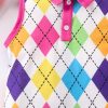 Girl's Geometric Colorblock Collared Tank Dress Sleeveless Button Down Dress