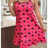 Women's Plus Size Nightgown Sleeveless Ruffle Chemise Slip Dress Spaghetti Strap Nighty