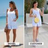 Womens Summer Casual Sleeveless Romper Dress Loose Cotton Striped Shorts Overalls Jumpsuit Vacation Beach Outfits 2025