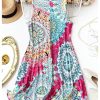 Women's Plus Size Summer Sleeveless Floral Sundress V Neck Loose Flowy Boho Tank Dress