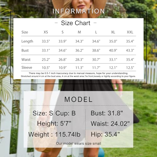 Women's 2025 Summer Short Puff Sleeve Casual Short Mini Dresses Tie Back Square Neck A-Line Sundress