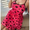 Women's Plus Size Nightgown Sleeveless Ruffle Chemise Slip Dress Spaghetti Strap Nighty
