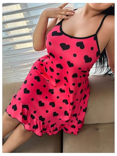 Women's Plus Size Nightgown Sleeveless Ruffle Chemise Slip Dress Spaghetti Strap Nighty