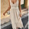 Women's Boho Sleeveless Maxi Dress Ruffled Beach Sundress Casual Flowy Summer Dresses