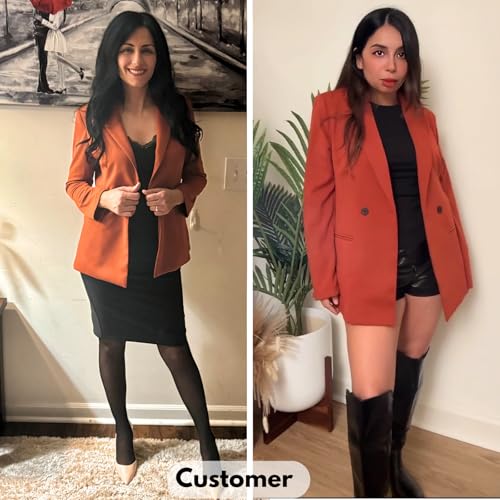 Women's Business Casual Blazers Lightweight Long Sleeve Knit Lapel Loose Fit Work Office Suit Jackets with Pocket 2025