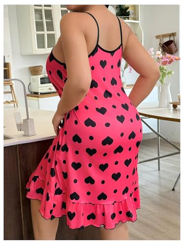 Women's Plus Size Nightgown Sleeveless Ruffle Chemise Slip Dress Spaghetti Strap Nighty