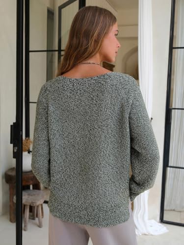 Womens Fall Oversized Sweaters Cotton Long Sleeve V Neck Off Shoulder Sweater Pullover Jumper Tops Trendy Winter 2025