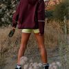 Womens Windbreaker Jacket Outdoors Hiking Reflective Striping Hooded Half Zip Pullover Contrast Pocketed Outerwear