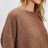 Women Sweater Tee Casual Crewneck Short Sleeve Pullover Top Ribbed Knit Loose Shirt