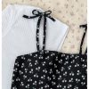 Girl's Floral Tie Shoulder Dress Flowy Boho Short Sundress with Short Sleeve Knit Tee