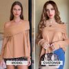 Womens Long Sleeve Off Shoulder Shirts Fall Loose Casual Oversized Going Out Tops Outfits 2025 Trendy Clothes
