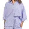 Women's Summer 2 Piece Sets Long Sleeve Button Down Shirts Matching Short Sets Beach Vacation Cruise Outfits 2025