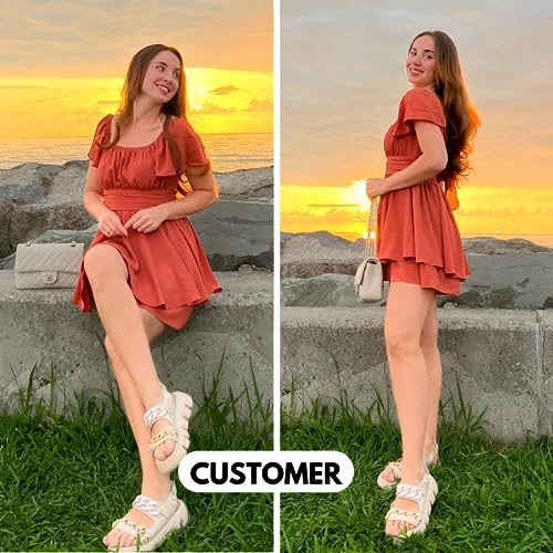 Women's 2025 Summer Ruffle Short Sleeve Tie Back Romper Dress Square Neck A Line Cute Dressy Short Jumpsuits