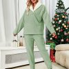 Women's Fleece Pajamas Sets Fluffy Sleepwear Warm Sherpa Pullover Pants with Pockets