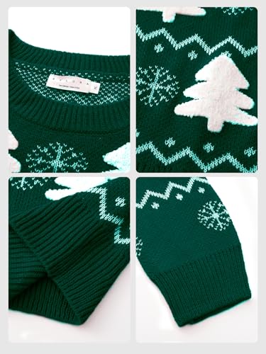 EXLURA Patterns Reindeer Ugly Christmas Sweater Jumper Pullover Tops